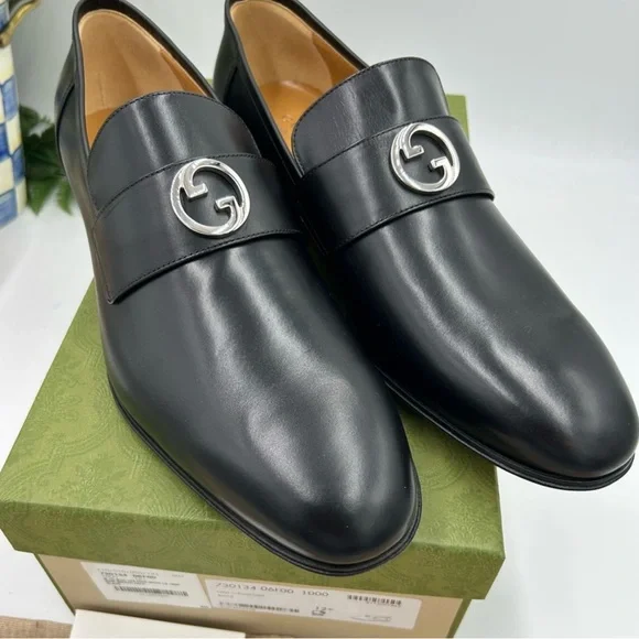 Gucci | Shoes | Mens Gucci Interlocking G Leather Loafers  display picture 2